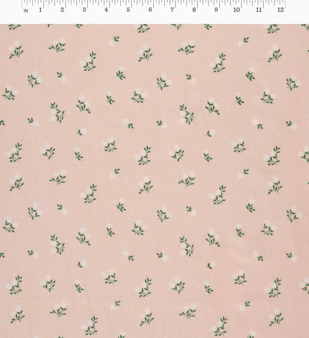 Ditsy Hydrangea Cotton Fabric - Pink