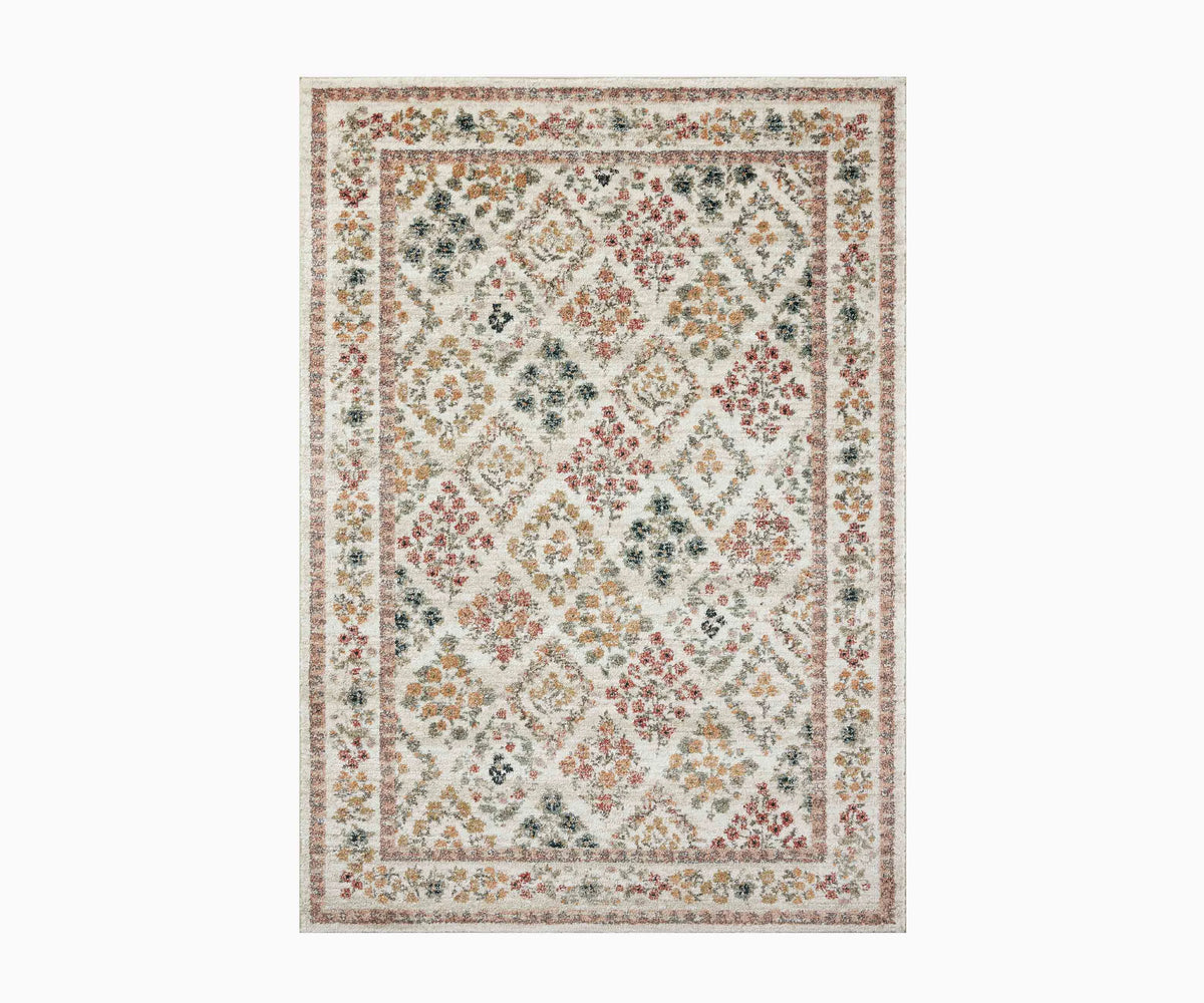 Laurel Parquet Power Loomed Rug - Cream