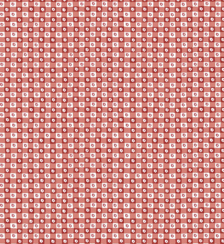 Daisy Gingham Peel & Stick Wallpaper - Red