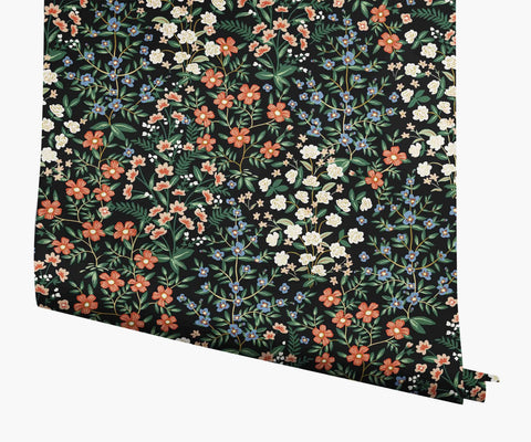 Wildwood Garden Wallpaper - Black