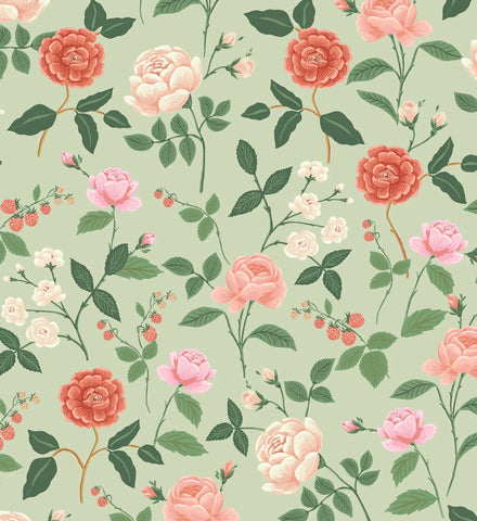 Roses Wallpaper - Mint