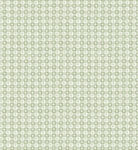 Daisy Gingham Peel & Stick Wallpaper Sample - Green