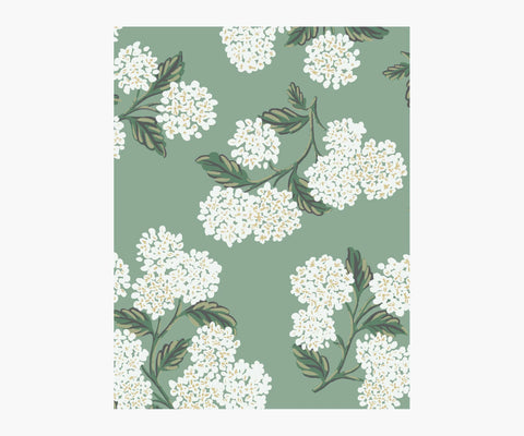 Hydrangea Wallpaper Sample - Jade
