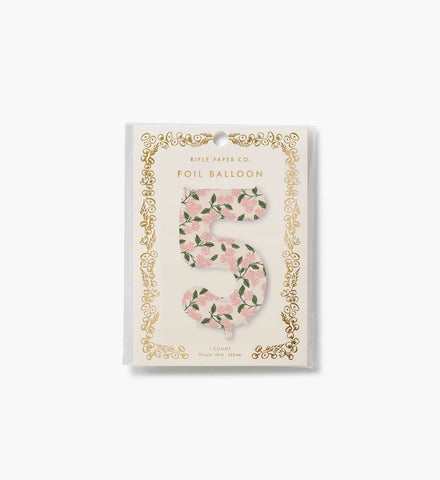 Numbered Foil Balloon - Pink Hydrangea