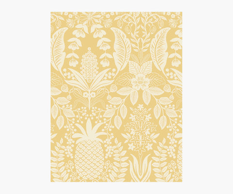 Pineapple Damask Wallpaper Sample - Yellow
