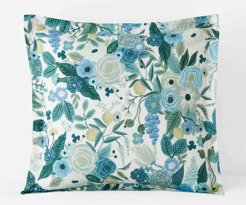 Percale Sham - Garden Party Blue