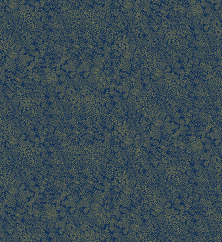 Champagne Dots Wallpaper - Metallic Gold & Navy