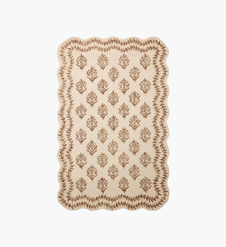 Lisette Wool Hooked Rug - Ivory & Natural
