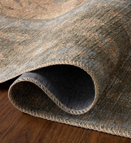 Edinburgh Aster Power Loomed Rug - Sand & Green
