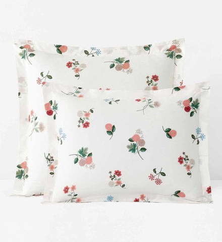 Percale Sham - Ditsy Dahlia Ivory