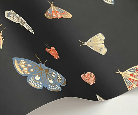Butterfly House Wallpaper Sample - Black