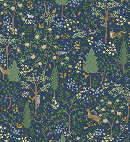 Woodland Peel & Stick Wallpaper - Navy