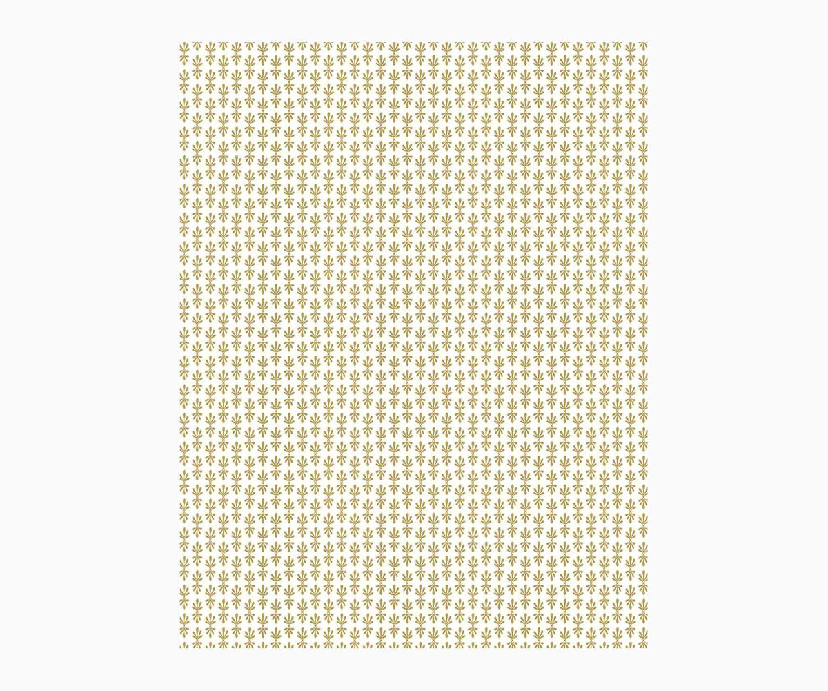 Petal Wallpaper Sample - White & Metallic Gold