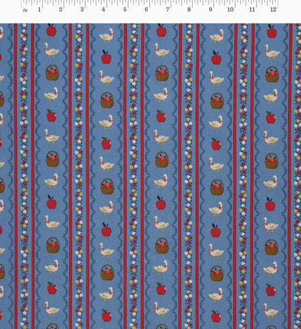 Farmhouse Stripe Canvas Fabric - Blue