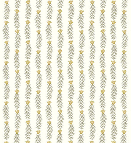 Eden Wallpaper - White & Metallic Gold