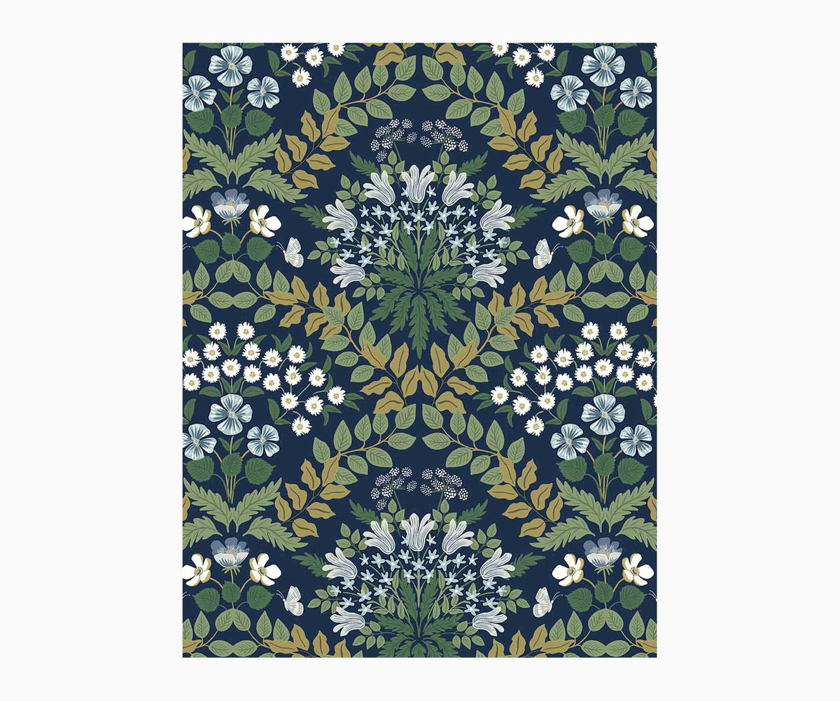 Bramble Wallpaper Sample - Navy