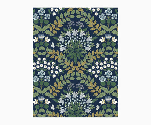 Bramble Wallpaper Sample - Navy