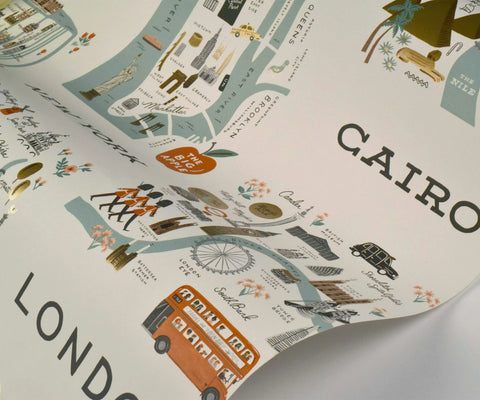 City Maps Wallpaper Sample - Mint