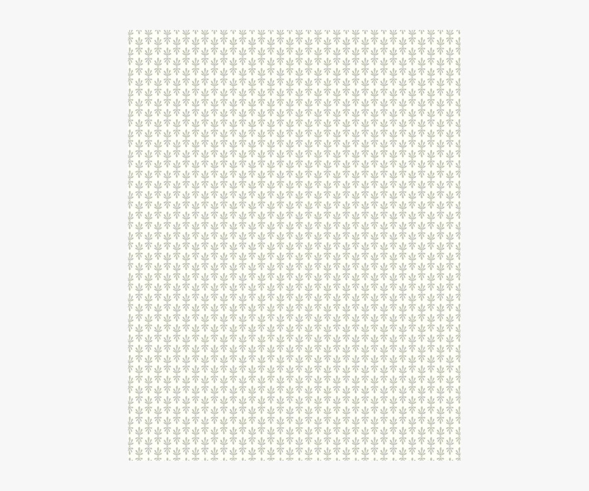 Petal Wallpaper Sample - White & Metallic Silver