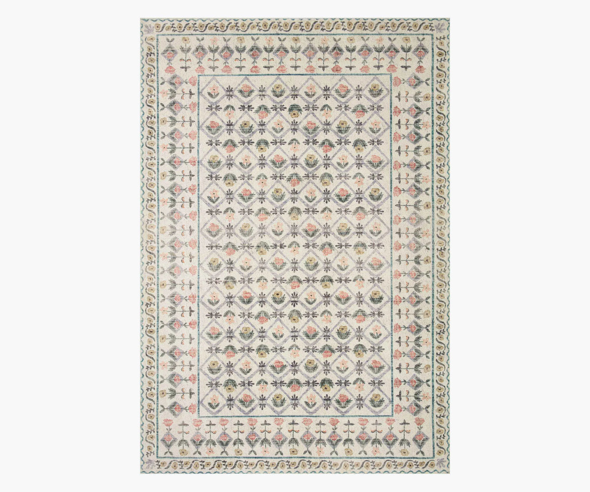 Eden Lattice Power Loomed Rug - Ivory