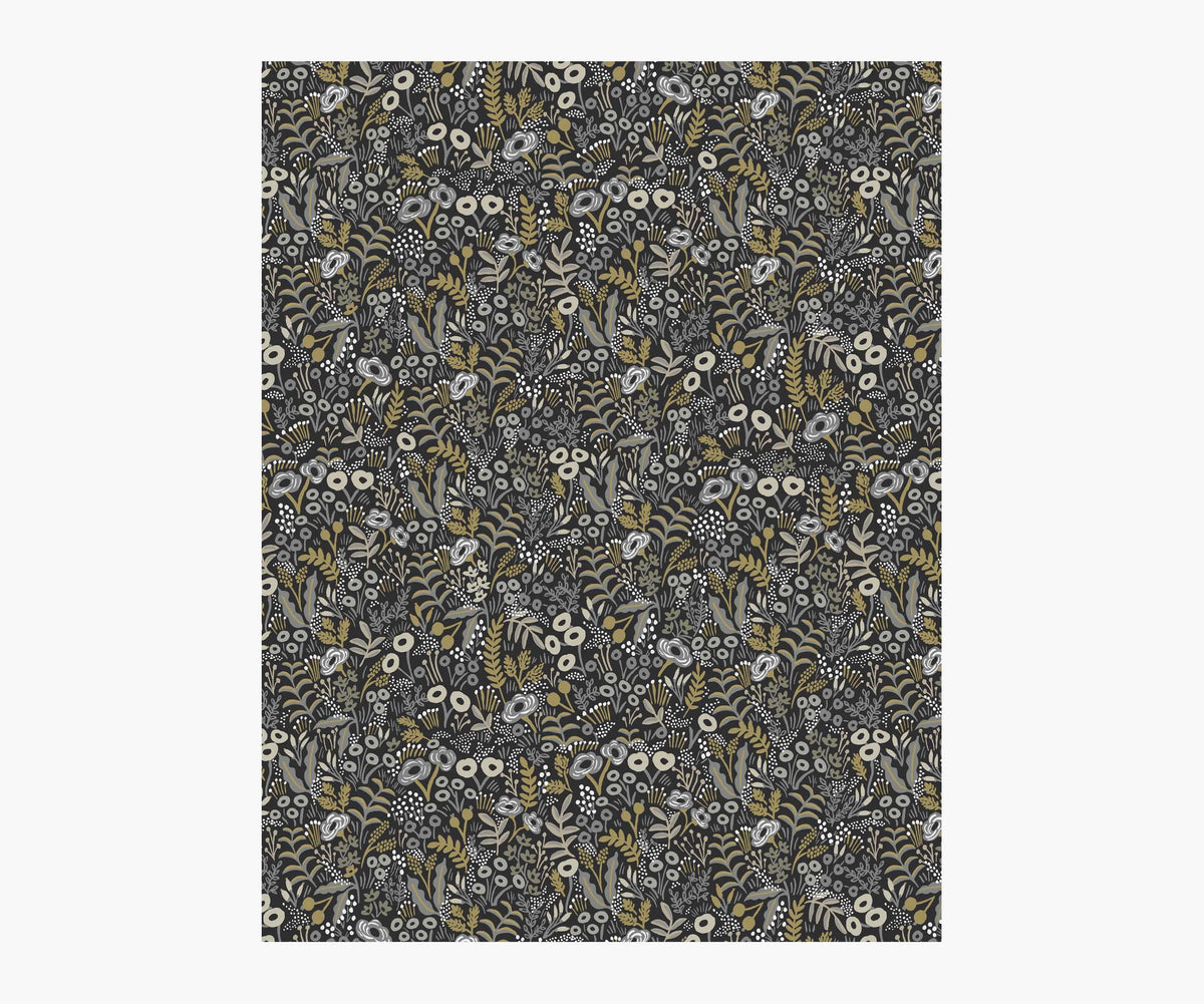 Tapestry Wallpaper Sample - Black Linen