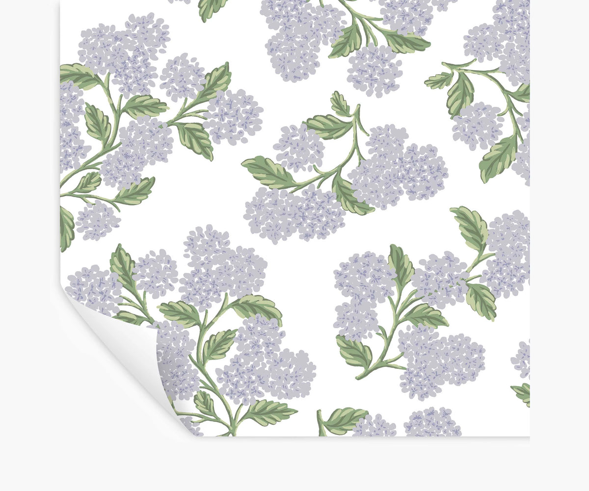 Hydrangea Peel & Stick Wallpaper - Lilac & White