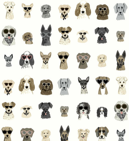 Dog Days Peel & Stick Wallpaper - Grey