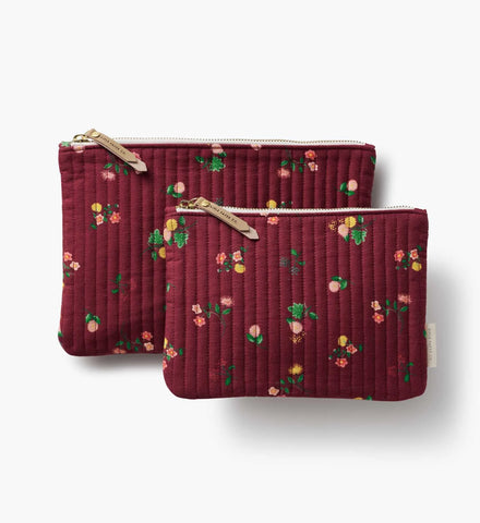 Quilted Pouch Set - Ditsy Dahlia