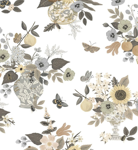 Flower Studies Wallpaper - Linen