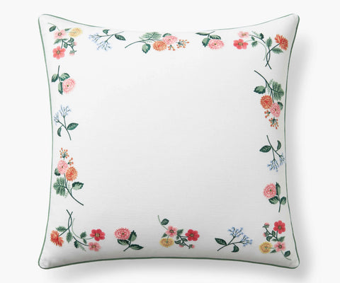 Embroidered Pillow Cover - Dahlia