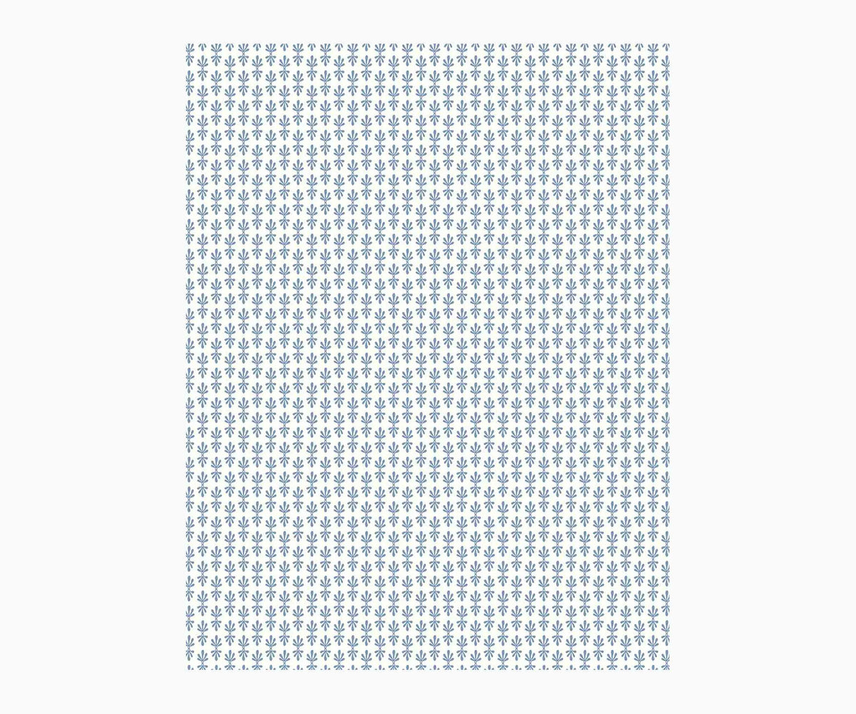 Petal Wallpaper Sample - White & Blue