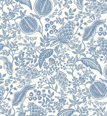 Pomegranate Wallpaper - White & Blue