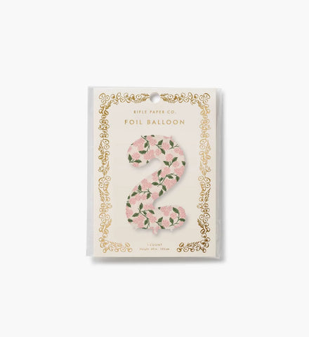 Numbered Foil Balloon - Pink Hydrangea