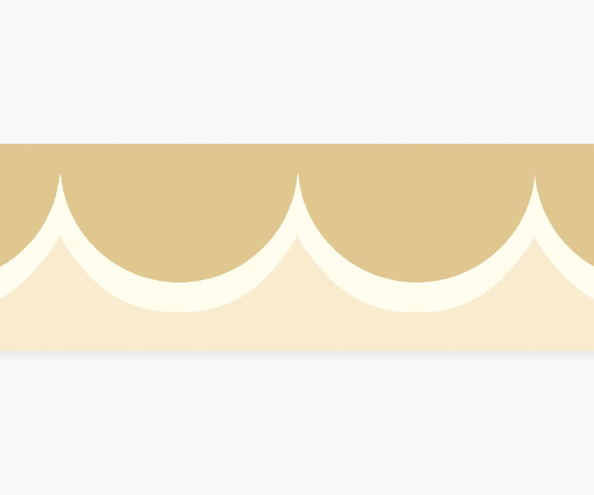 Scallop Trim Wallpaper - Linen