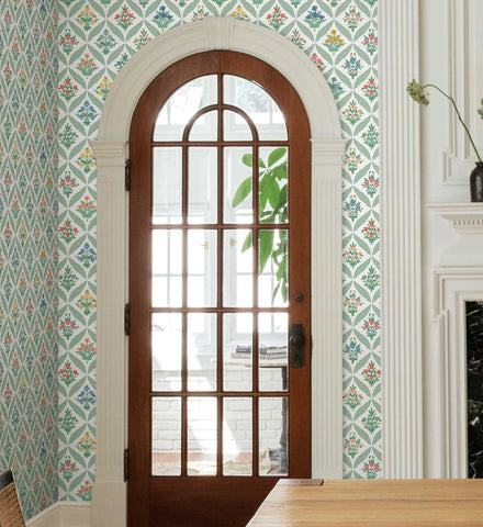 Estee Garden Wallpaper - Sage Multi