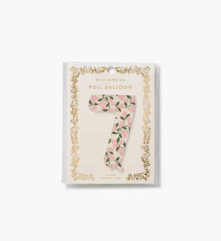 Numbered Foil Balloon - Pink Hydrangea