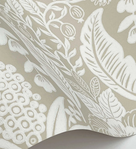Pineapple Damask Wallpaper - Linen