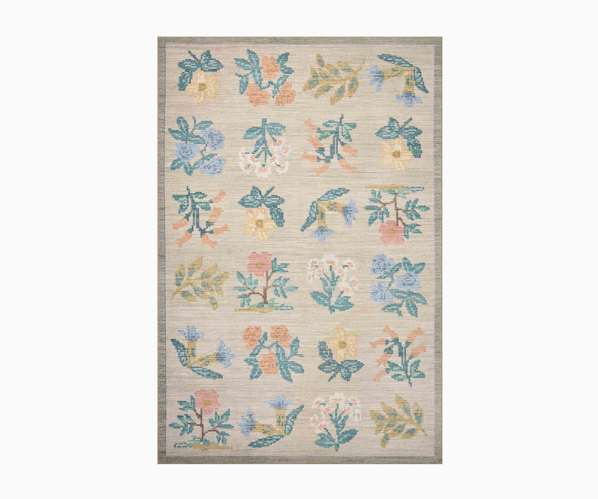 Rosa Hawthorne Power Loomed Rug - Cream