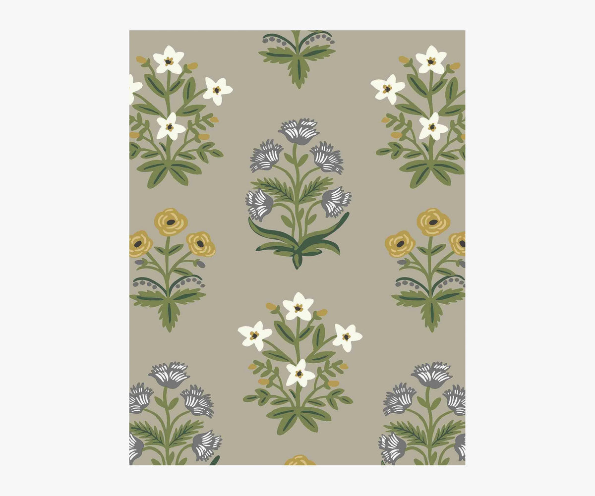 Mughal Rose Wallpaper Sample - Linen