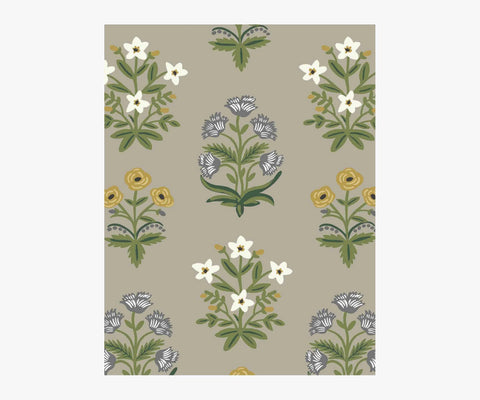 Mughal Rose Wallpaper Sample - Linen