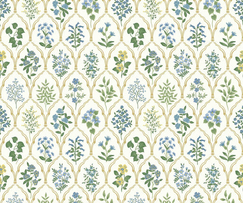 Hawthorne Wallpaper - Blue & Green