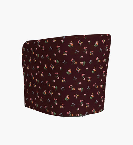 Pembroke Swivel Chair - Ditsy Dahlia Burgundy