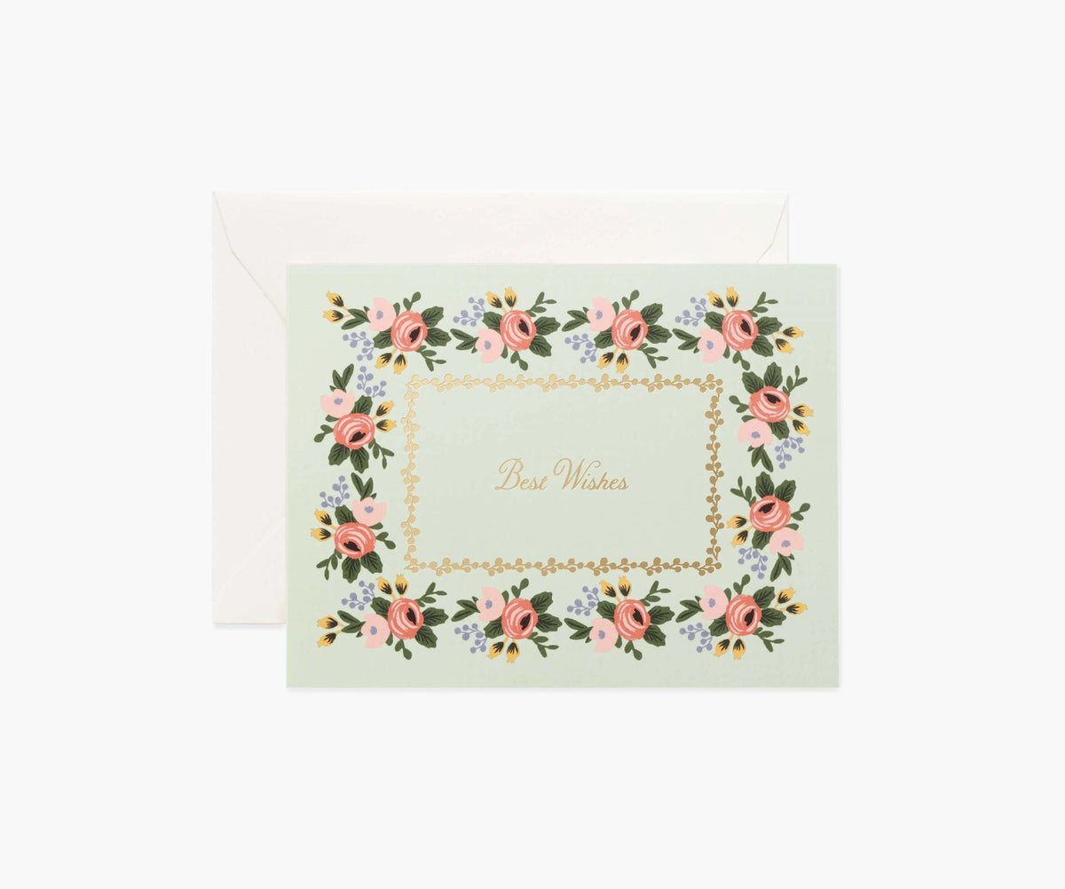 Rosa Best Wishes Wedding Card - Single Card