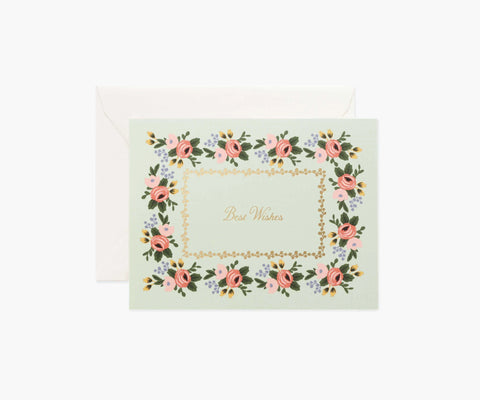 Rosa Best Wishes Wedding Card - Single Card