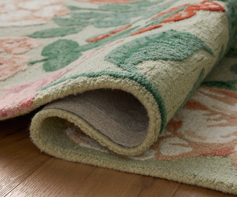 Highgrove Roses Wool Hooked Rug - Mint
