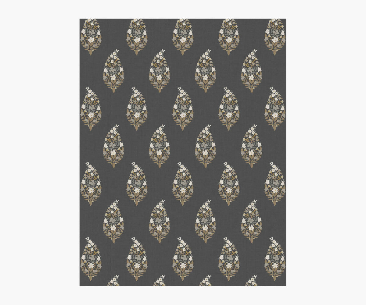 Paisley Wallpaper Sample - Black