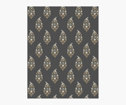 Paisley Wallpaper Sample - Black